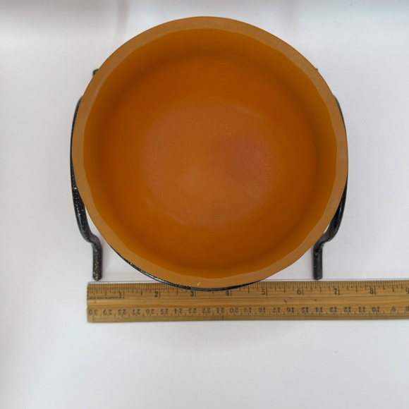 Martha Sturdy amber acrylic bowl in metal stand. Rare artist marked piece. - Picture 5 of 12